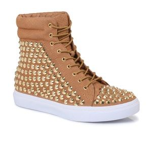 JEFFREY CAMPBELL Alva Hi-Stud Leather Sneakers